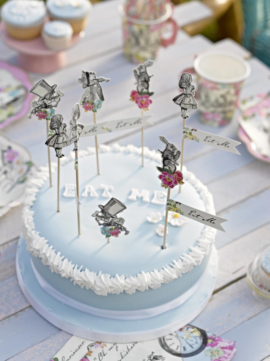 "Alice im Wunderland" Cake-Topper für die bezaubernde Babyparty
