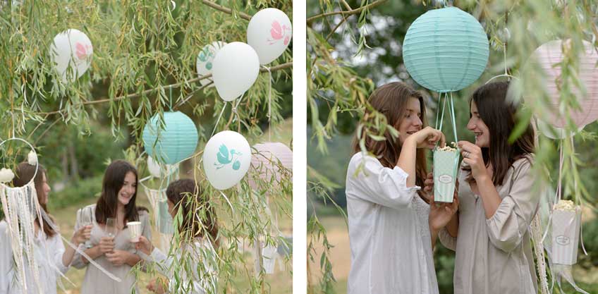 Heißluftballon-Popcornspender für die Babyparty