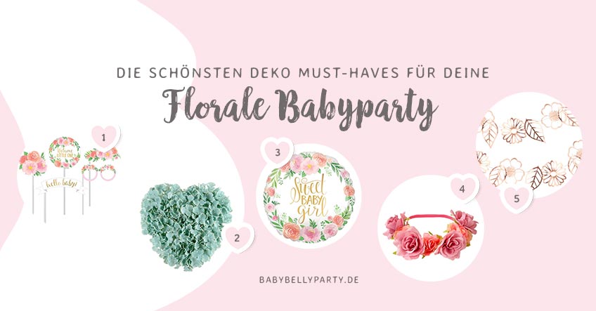 Hol dir wunderschöne Deko-Accessoires auf deine florale Baby Shower