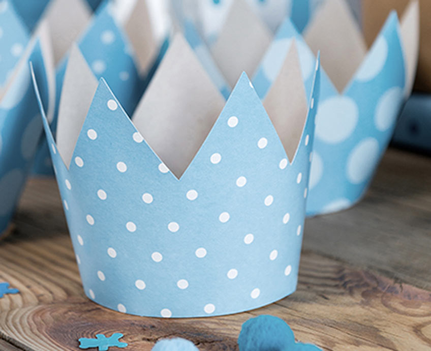 Blaue Geburtstagskronen für deinen kleinen Prinzen