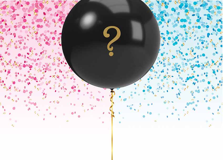 Wird es rosa oder blaues Konfetti regnen? Lasst den Ballon platzen und findet es heraus!