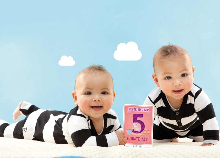 Halte jeden Baby-Monat mit den liebevoll designten Fotokarten fest