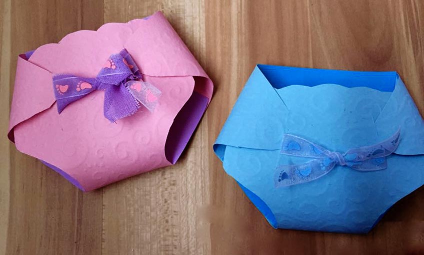 Windeln aus Papier sind süß für Babyparty-Spiele und als Gastgeschenk-Verpackung