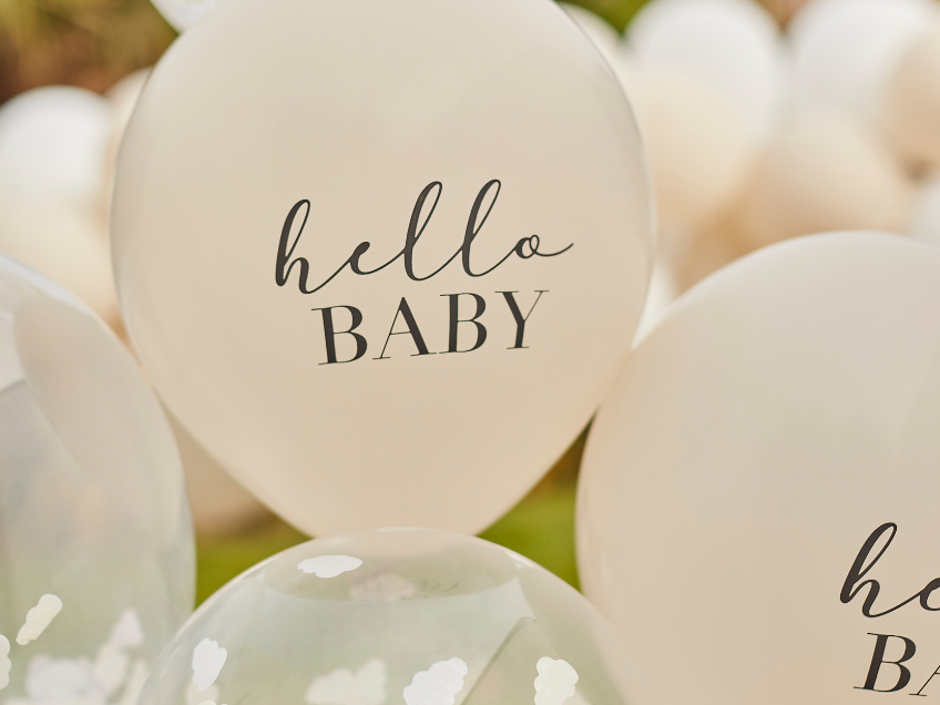 Begrüße das neue Leben mit süßen Hello Baby Ballons