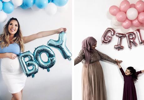 Für die Babyparty kannst du deine Ballongirlande mit Folienballons verschönern ©a.little.rosa ©amiras.mommy