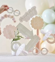 Babyparty Photobooth-Props "Floral Baby" - 10-teilig