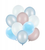 Luftballon-Set - Farbmix Hellblau und Grau - 10-teilig